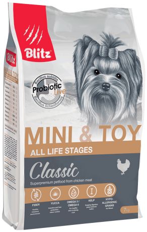 Blitz Adult Mini & Toy Breeds для взрослых собак маленьких пород (2 + 2 кг)