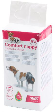 Подгузники для собак Savic Comfort Nappy № 3 34 - 48 см 12 шт (1 шт)