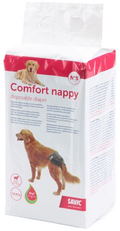Подгузники для собак Savic Comfort Nappy № 5 40 - 52 см 12 шт (1 шт)