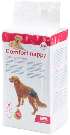 Подгузники для собак Savic Comfort Nappy № 6 46 - 56 см 12 шт (1 шт)