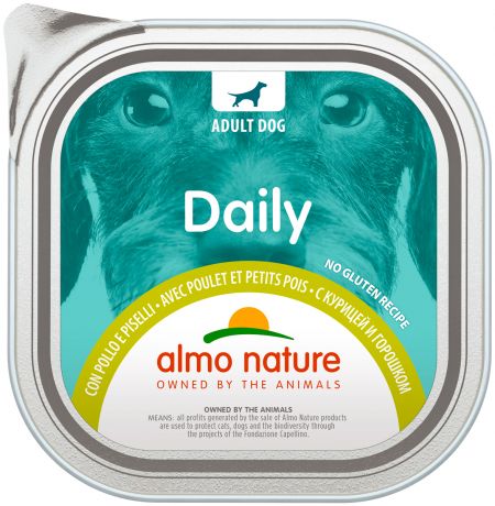 Almo Nature Dog Daily Menu для взрослых собак с курицей и горошком (100 гр)