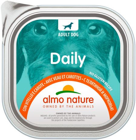 Almo Nature Dog Daily Menu для взрослых собак с телятиной и морковью (100 гр)