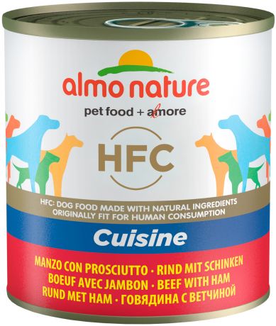 Almo Nature Dog Classic Hfc для взрослых собак с говядиной и ветчиной (95 гр х 24 шт)