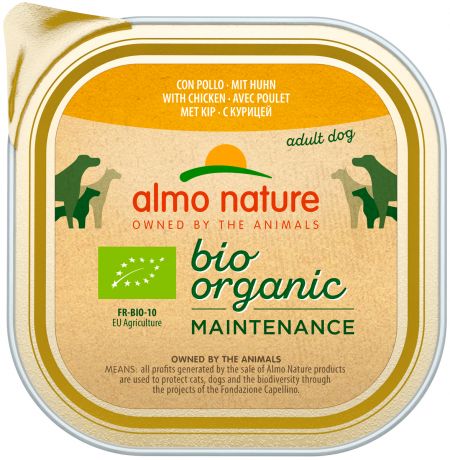 Almo Nature Dog Daily Menu Bio Organic для взрослых собак паштет с курицей (100 гр х 32 шт)