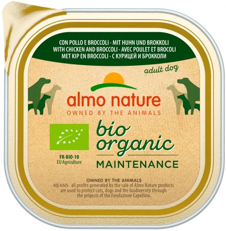 Almo Nature Dog Daily Menu Bio Organic для взрослых собак паштет с курицей и брокколи 300 гр (300 гр)