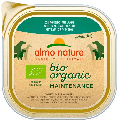 Almo Nature Dog Daily Menu Bio Organic для взрослых собак паштет с ягненком (300 гр х 9 шт)