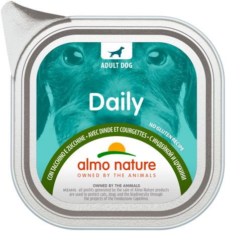 Almo Nature Dog Daily Menu для взрослых собак паштет с индейкой и цукини (100 гр)