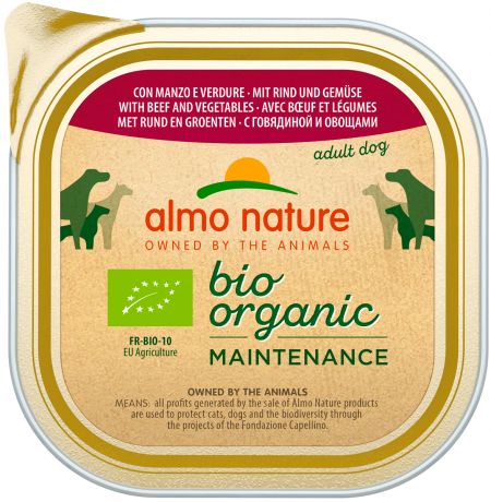 Almo Nature Dog Daily Menu Bio Organic для взрослых собак паштет с говядиной и овощами (100 гр)