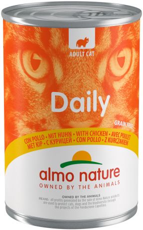 Almo Nature Cat Daily Menu беззерновые для взрослых кошек с курицей 400 гр (400 гр х 12 шт)