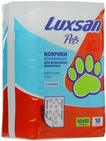 Пеленки впитывающие для собак c рисунком Luxsan Premium 60 х 90 см 10 шт (1 шт)