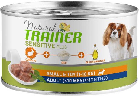 Trainer Natural Sensitive Plus Small & Toy Adult Rabbit & Rice безглютеновые для взрослых собак маленьких пород с кроликом и рисом 150 гр (150 гр)