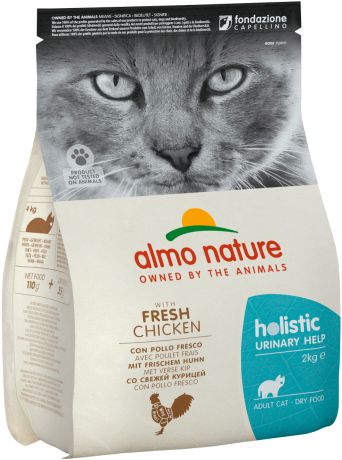 Almo Nature Adult Cat Holistic Urinary Help для взрослых кошек при мочекаменной болезни с курицей (0,4 кг)