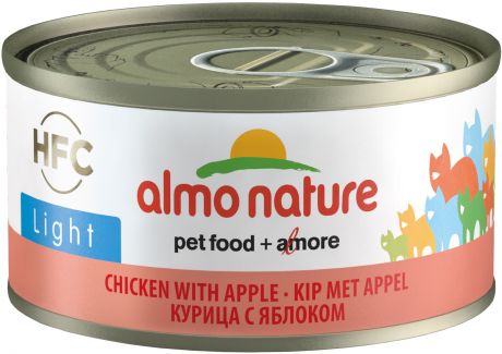Almo Nature Cat Light Hfc диетические для взрослых кошек с курицей и яблоком 70 гр (70 гр)