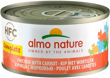 Almo Nature Cat Complete Hfc беззерновые для взрослых кошек с курицей и морковью 70 гр (70 гр)