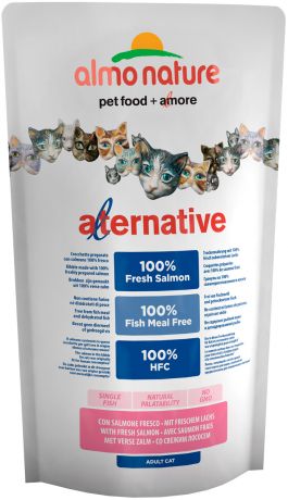 Almo Nature Alternative Fresh Salmon & Rice 55 % мяса для взрослых кошек с лососем и рисом (0,75 кг)