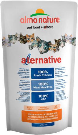 Almo Nature Alternative Fresh Chicken & Rice 55 % мяса для взрослых кошек с курицей и рисом (0,75 кг)