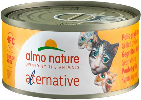 Almo Nature Cat Alternative беззерновые для взрослых кошек с курицей гриль 70 гр (70 гр)
