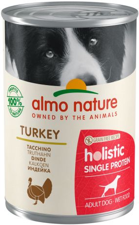Almo Nature Dog Holistic Digestive Help беззерновые для взрослых собак с чувствительным пищеварением с индейкой 400 гр (400 гр х 24 шт)