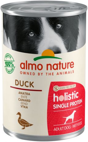 Almo Nature Dog Holistic Digestive Help беззерновые для взрослых собак с чувствительным пищеварением с уткой 400 гр (400 гр х 24 шт)