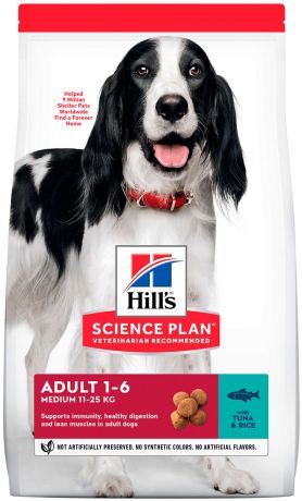 Hill’s Science Plan Canine Medium Adult Tuna & Rice для взрослых собак средних пород с тунцом и рисом (3 кг)