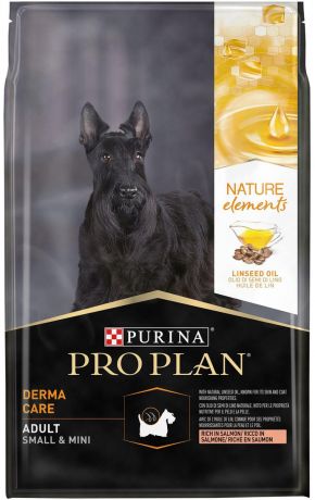 Purina Pro Plan Nature Elements Adult Small & Mini Derma Care для взрослых собак маленьких пород с чувствительной кожей и шерстью с лососем (0,7 кг)