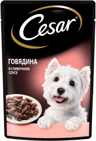 Cesar для взрослых собак маленьких пород с говядиной в сливочном соусе 85 гр (85 гр х 28 шт)