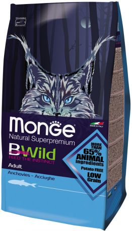 Monge Bwild Cat Hare Anchovies для взрослых кошек с анчоусами (1,5 кг)