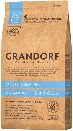 Grandorf Adult All Breeds White Fish & Brown Rice для взрослых собак всех пород низкозерновой с белой рыбой и коричневым рисом (3 кг)