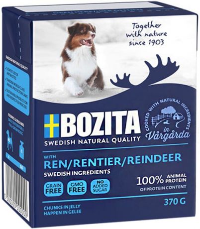 Bozita Naturals Reindeer In Jelly для собак и щенков с олениной в желе 370 гр (370 гр)