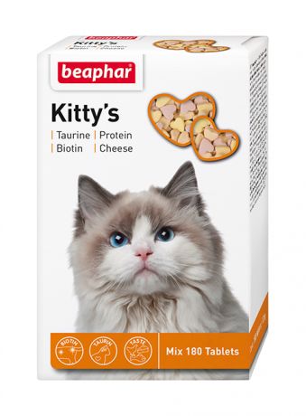 Лакомство Beaphar Kitty’s Mix для кошек витаминизированное (180 шт)