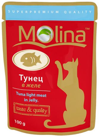 Molina для взрослых кошек с тунцом в желе 100 гр (100 гр х 24 шт)