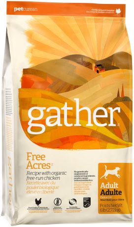 Gather Dog Free Acres Chicken монобелковый для взрослых собак всех пород с курицей (7,26 кг)