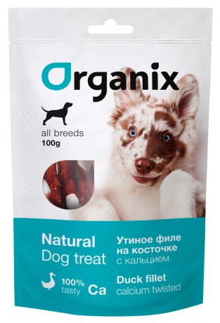 Лакомство Organix для взрослых собак всех пород филе утиное на косточке с кальцием 100 гр (1 шт)