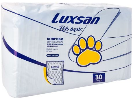 Пеленки впитывающие для собак Luxsan Basic 40 х 60 см 30 шт (1 шт)