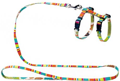 Шлейка для собак и кошек Hunter Smart Stripes нейлон разноцветная (1 шт)