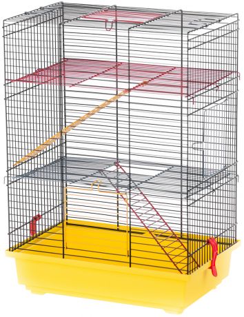 Клетка для грызунов Inter-Zoo G045 Teddy Lux Ii с цветными металлическими этажами 42 х 29 х 49 см (1 шт)