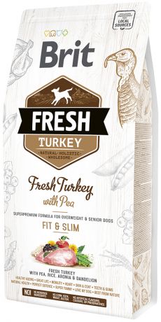 Brit Fresh Turkey & Pea Light Fit & Slim диетический для взрослых собак всех пород с индейкой и горохом (2,5 кг)