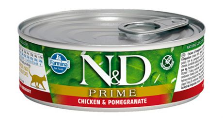 Farmina Cat N&d Prime Chicken & Pomegranate беззерновые для взрослых кошек с курицей и гранатом 80 гр (80 гр х 12 шт)