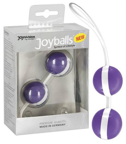 Вагинальные шарики Joyballs Bicolored со смещенным центром тяжести – фиолетовый с белым
