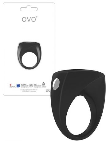 Эрекционное кольцо Ovo B6 с вибрацией – черный
