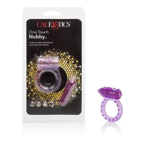 Эрекционное кольцо с вибропулей Calexotics One Touch™ Nubby – фиолетовый