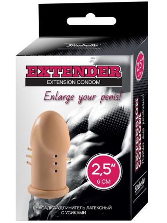 Насадка-удлинитель Sitabella Extender Extension Condom 2,5" с усиками – телесная