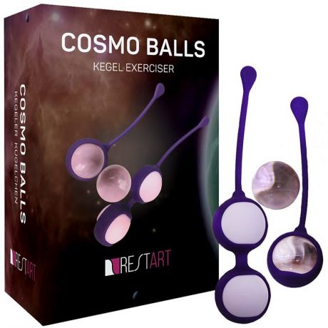 Набор вагинальных шариков Cosmo Balls – фиолетовый с розовым