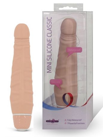 Мини вибро реалистик Mini Silicone Classic расширяющийся к основанию – телесный