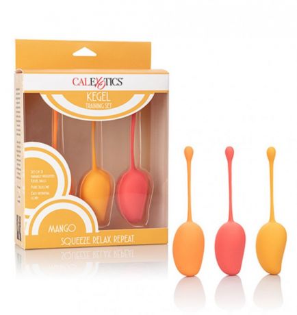 Оригинальные вагинальные шарики Kegel Training Set Mango в форме манго - разноцветный