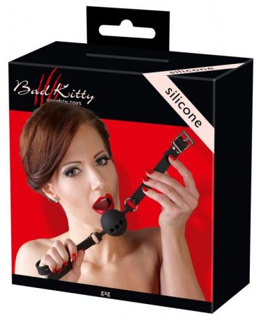 Кляп Bad Kitty Silicone Gag S - черный