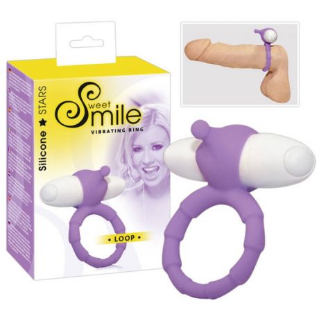 Насадка-кольцо для пениса с вибрацией Smile Loop - фиолетовый