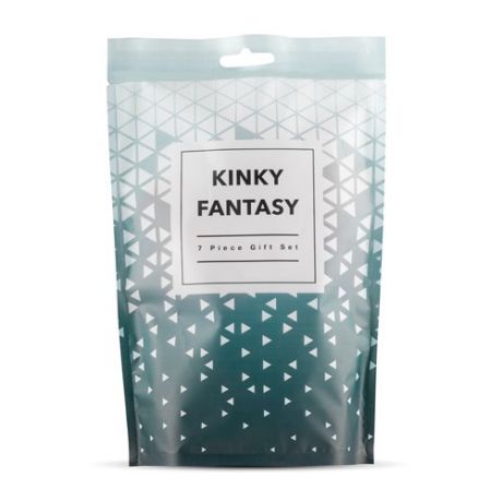 Вибромассажер LoveBoxxx - Kinky Fantasy в комплекте с наручниками, щекоталкой с пером, пластиковым кубиком, кольцом на пенис, маской на глаза