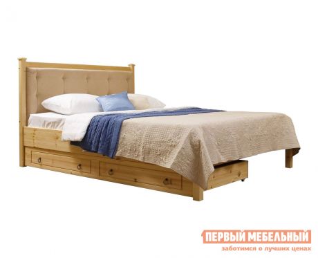 Двуспальная кровать Timberica Кровать Дания 1.1 мягкая с ящиками