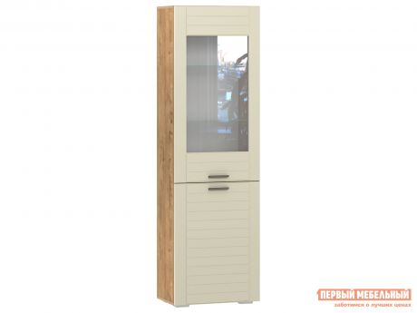 Шкаф-витрина Первый Мебельный Пенал комбинированный высокий Ливорно 011.49